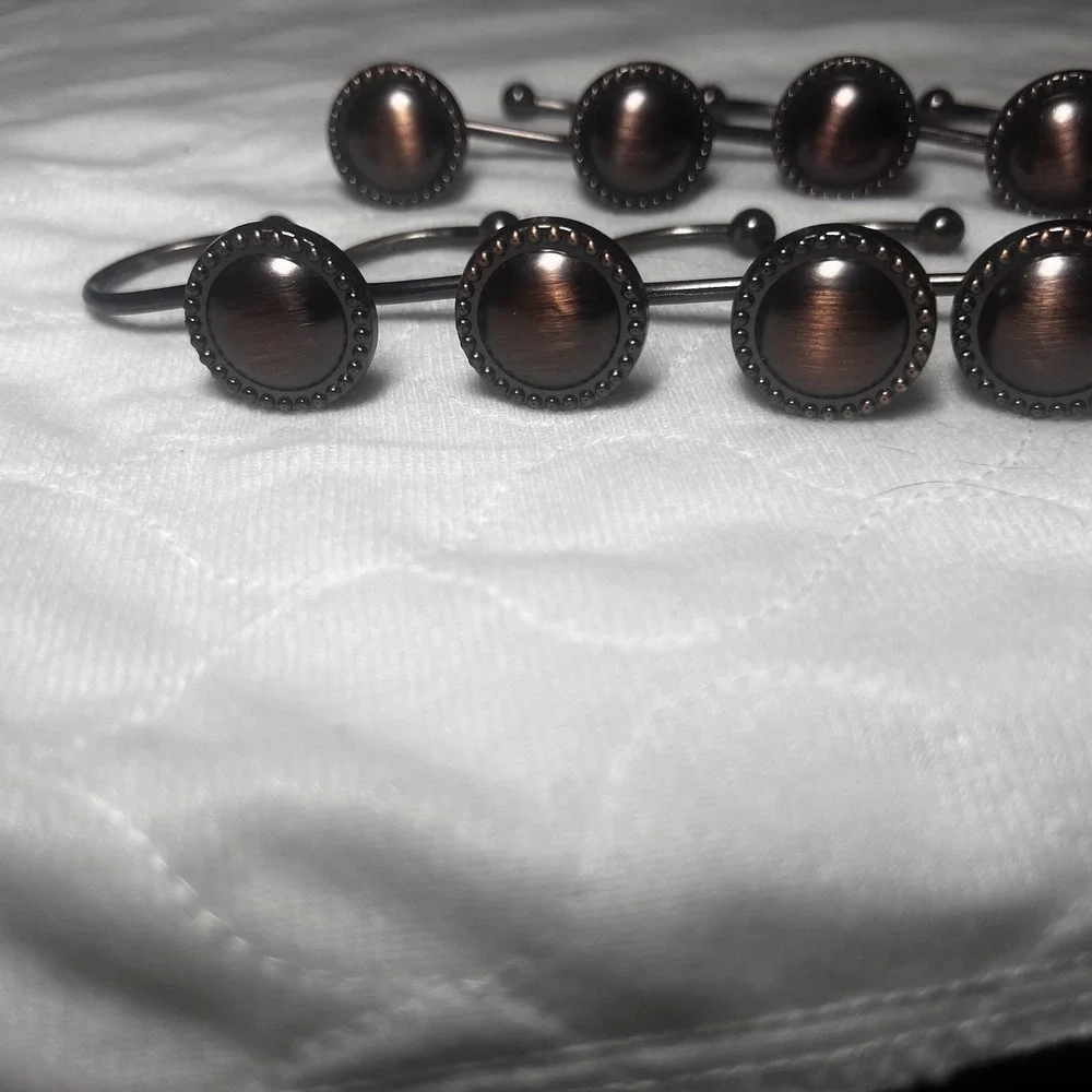 11PCS Oil Rubbed Bronze Rustproof Antique Decorative Shower Curtain Ring Holders